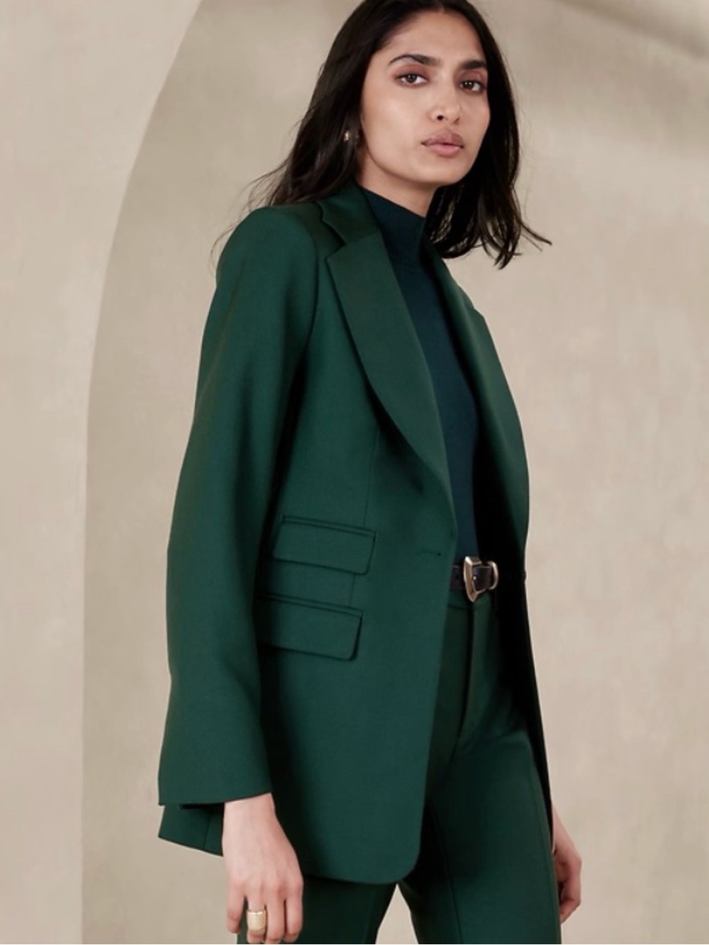 NWT LIDO SCULPTED ITALIAN WOOL BLAZER | GREEN | SIZE 10